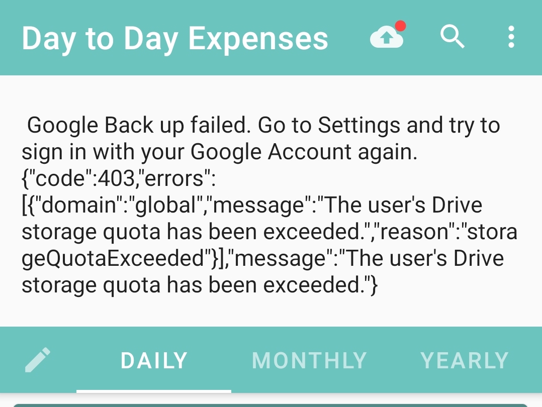 Google Drive storage full error